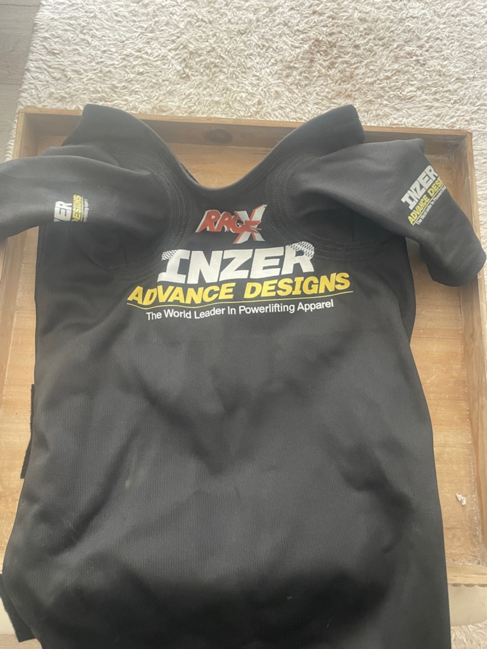 Black Powerlifting double ply benching shirt Velcro back size 40